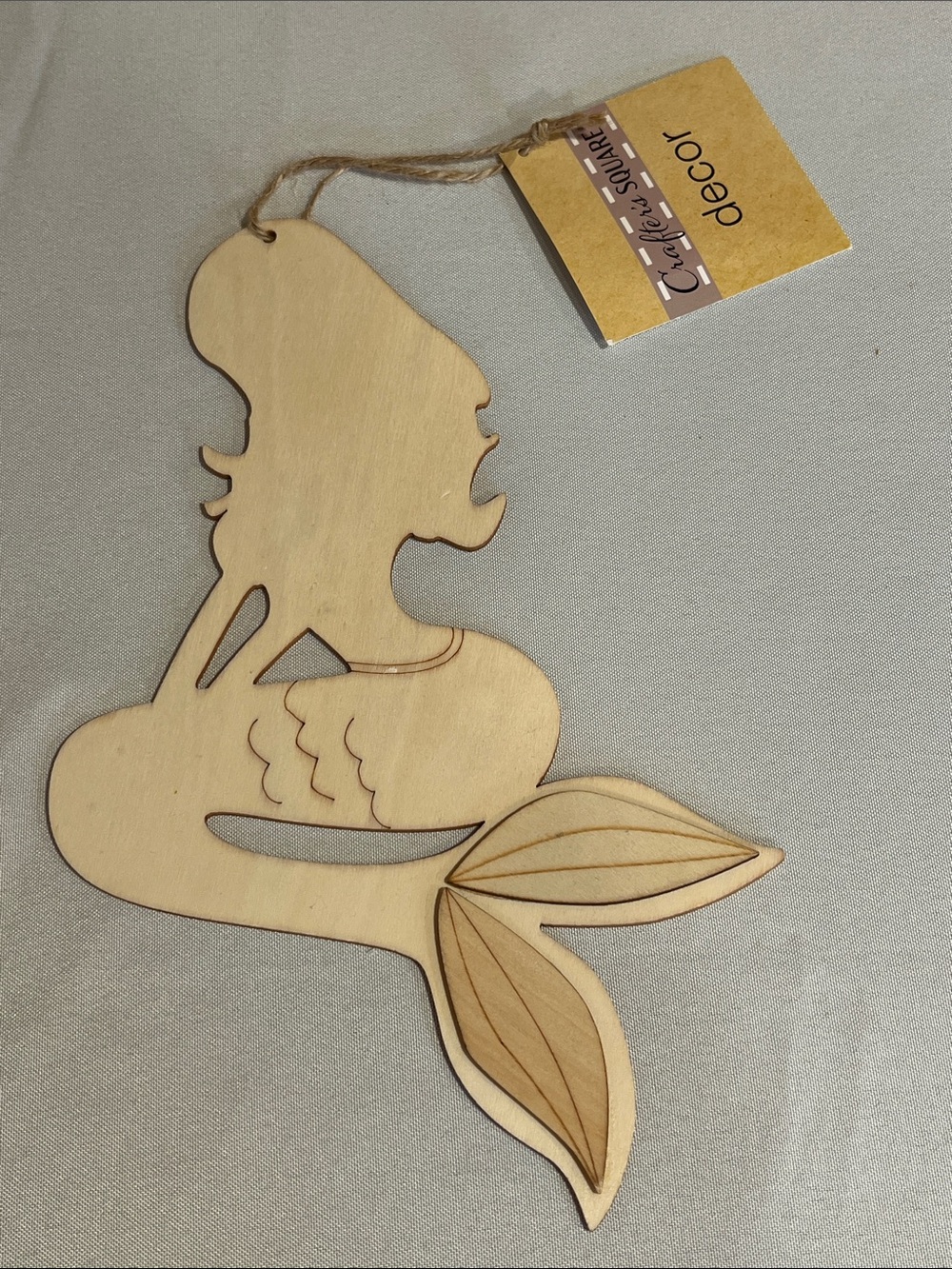 NEW Wooden Mermaid Wall Decor - Natural Wood
